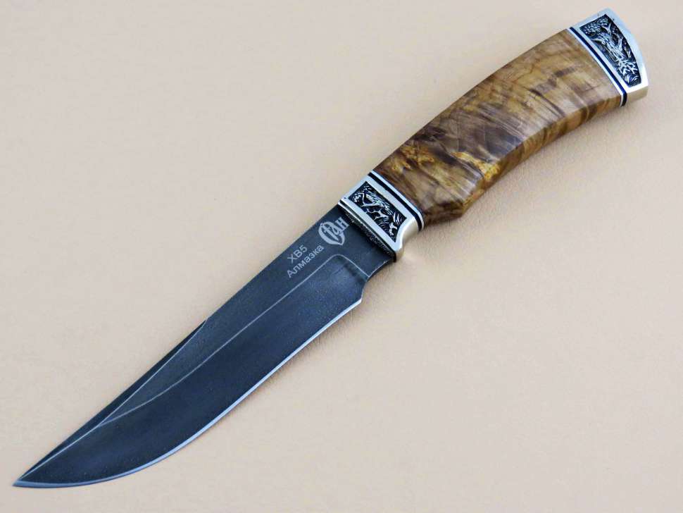 Нож «КЛЫК», ХВ5, кап клена декор «Дубрава»