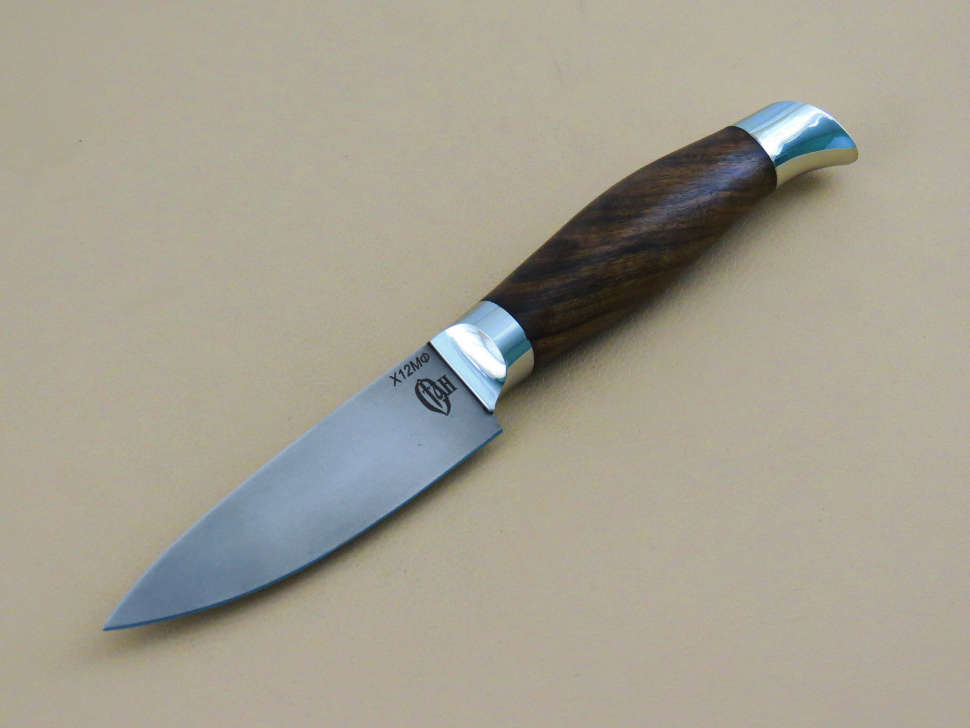 Кухонный нож №3(Овощной) Х12МФ, комель ореха
