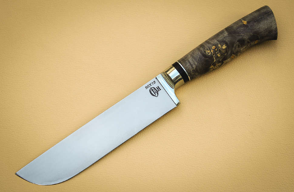 Кухонный нож «УЗБЕК»  95Х18, кап клена