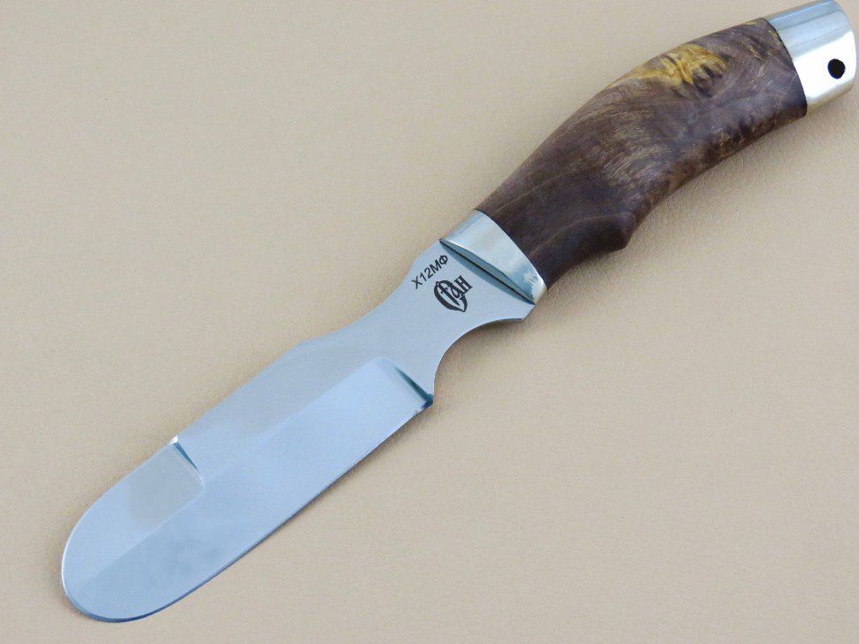 Шкуросъемный нож «АЛЯСКА» Х12МФ, кап клена