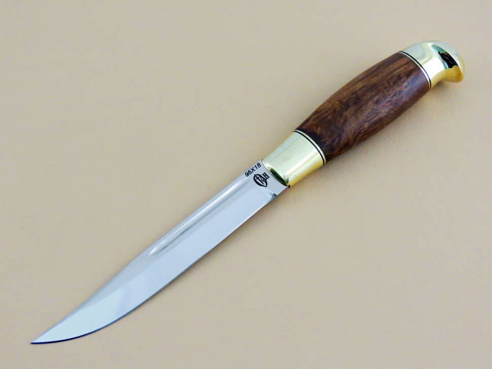 Нож «ФИНКА» 95х18, карельская береза