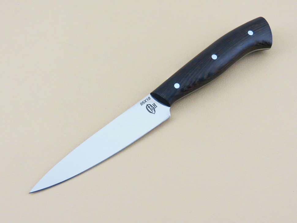 Нож кухонный №8 (Универсальный малый)  цельнометаллический 95х18,  венге