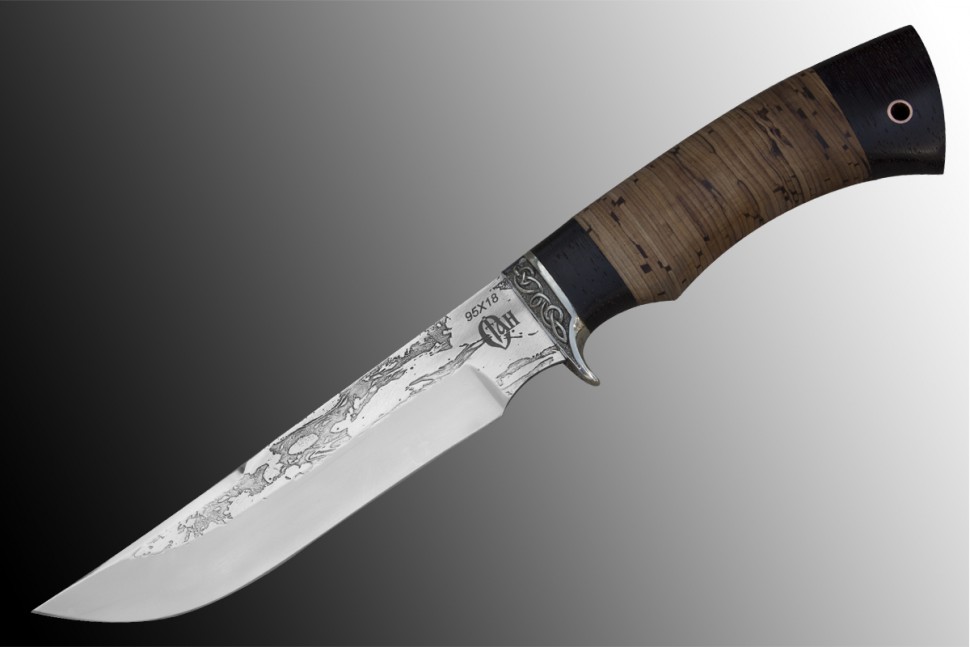 Нож «КЛЫК» 95Х18, береста, венге