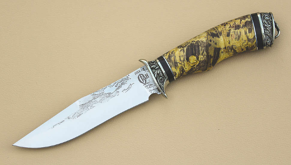 Нож «ШТОРМ» 95Х18, кап клена