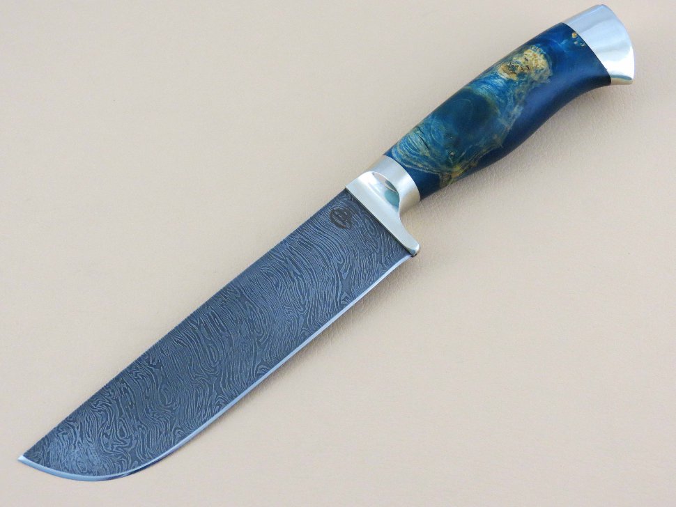 Кухонный нож «УЗБЕК» дамаск, кап клена