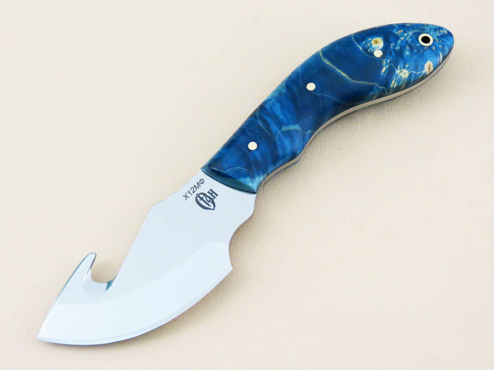 Шкуросъемный нож «БЕМБИ» цельнометаллический,  Х12МФ, кап клена