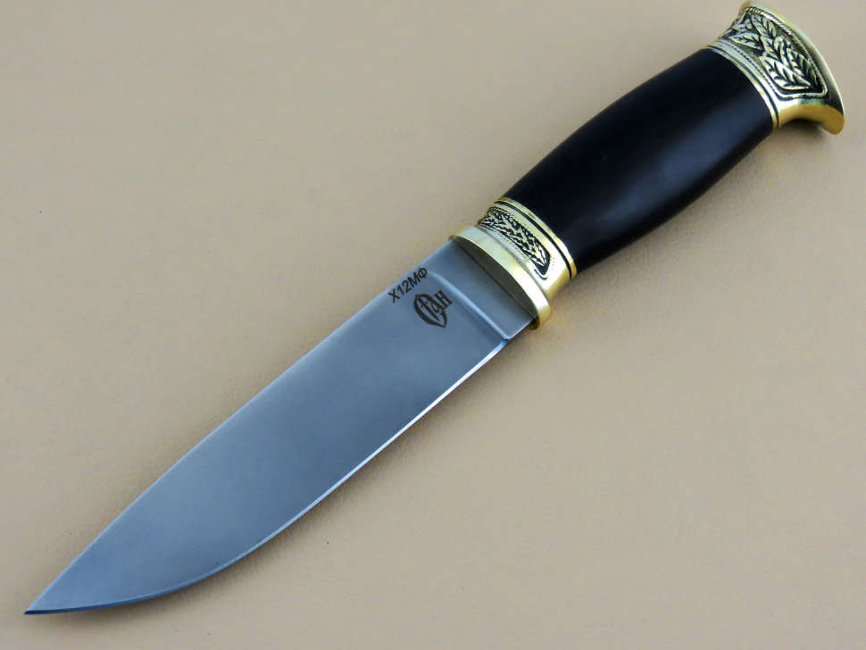 Нож «ЛЕСНОЙ», Х12МФ, граб, декор «Листва»