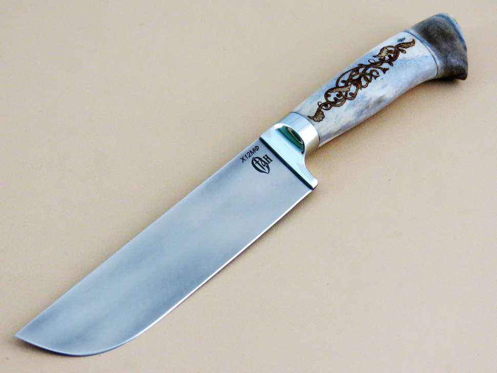 Нож «УЗБЕК» Х12МФ, рог лося