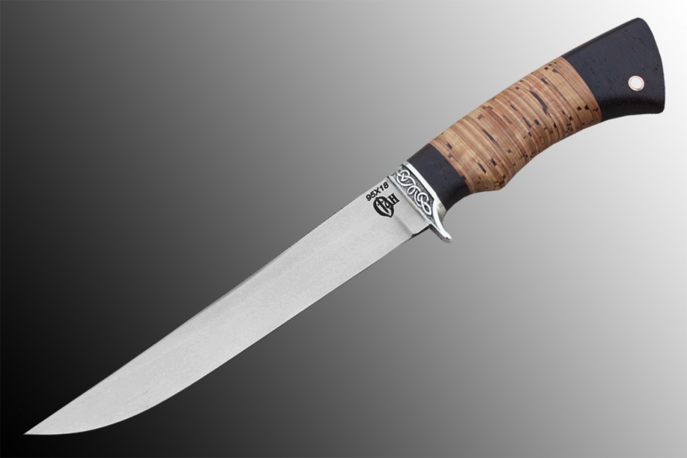 Рыбацкий нож «ЩУКА» 95х18, венге, береста