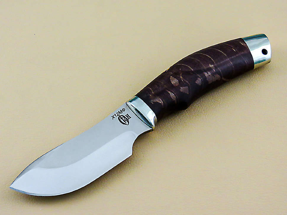 Шкуросъемный нож «СЕРНА» Х12МФ, кап клена