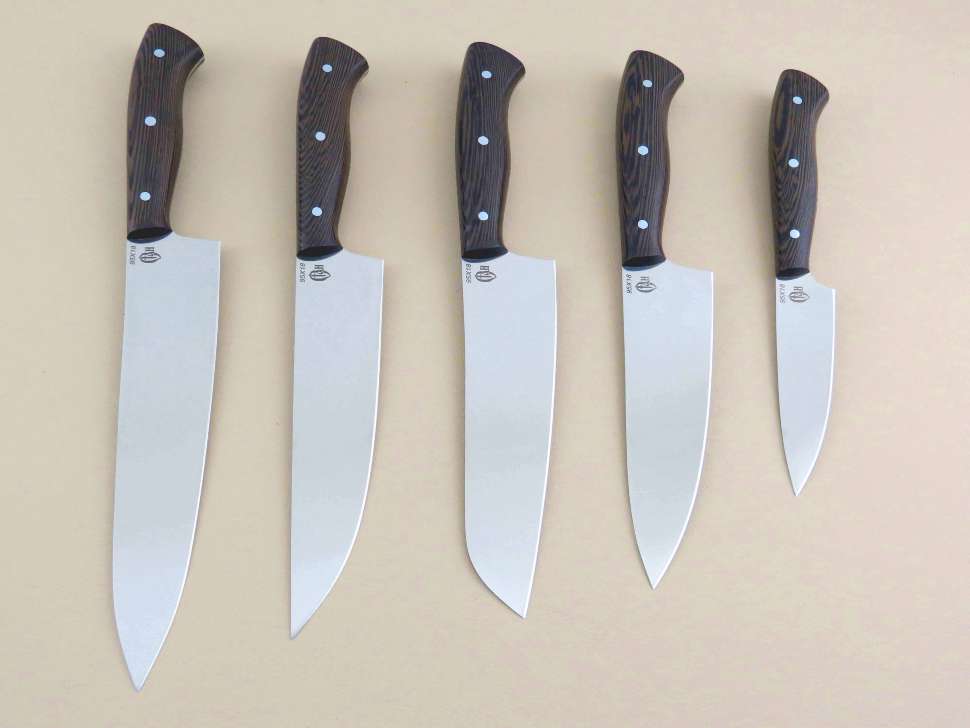 Набор кухонных ножей «КУХНЯ-7» цельнометаллический 5-и предметный 95Х18, венге