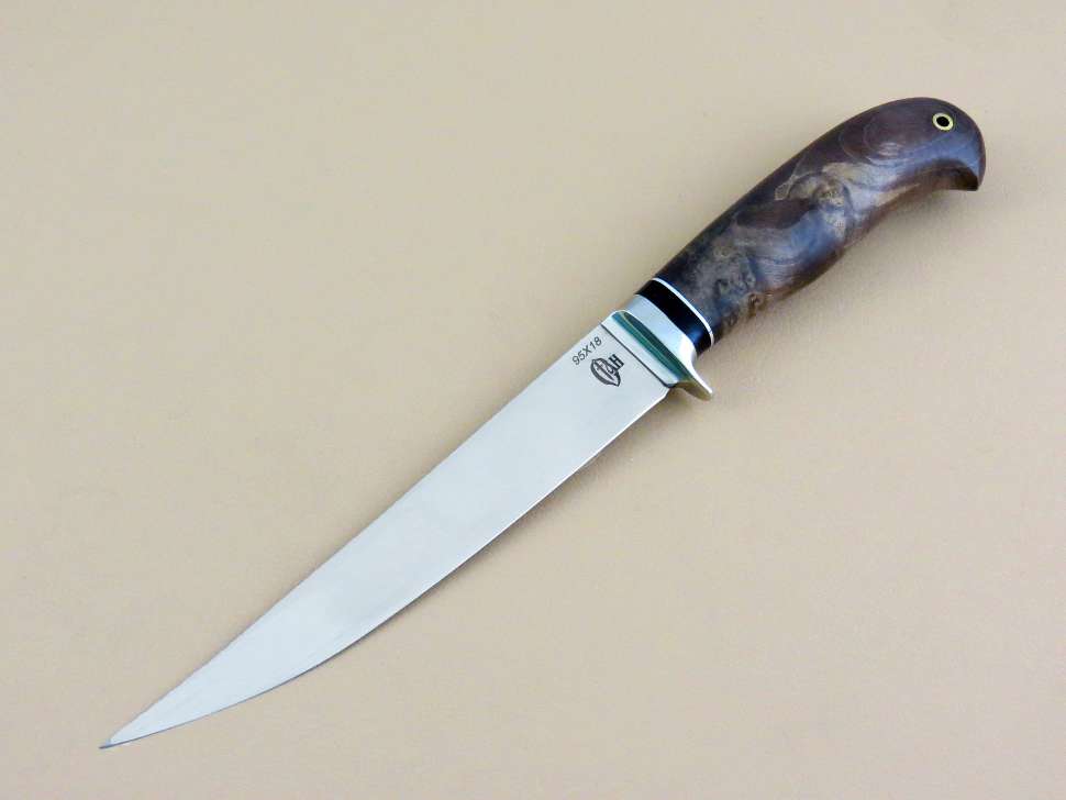 Кухонный нож «ФИЛЕЙНЫЙ» 95Х18, кап клена