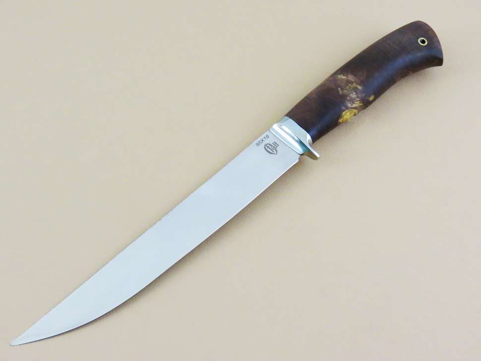 Нож рыбацкий «ФИЛЕЙНЫЙ большой», 95Х18, кап клена