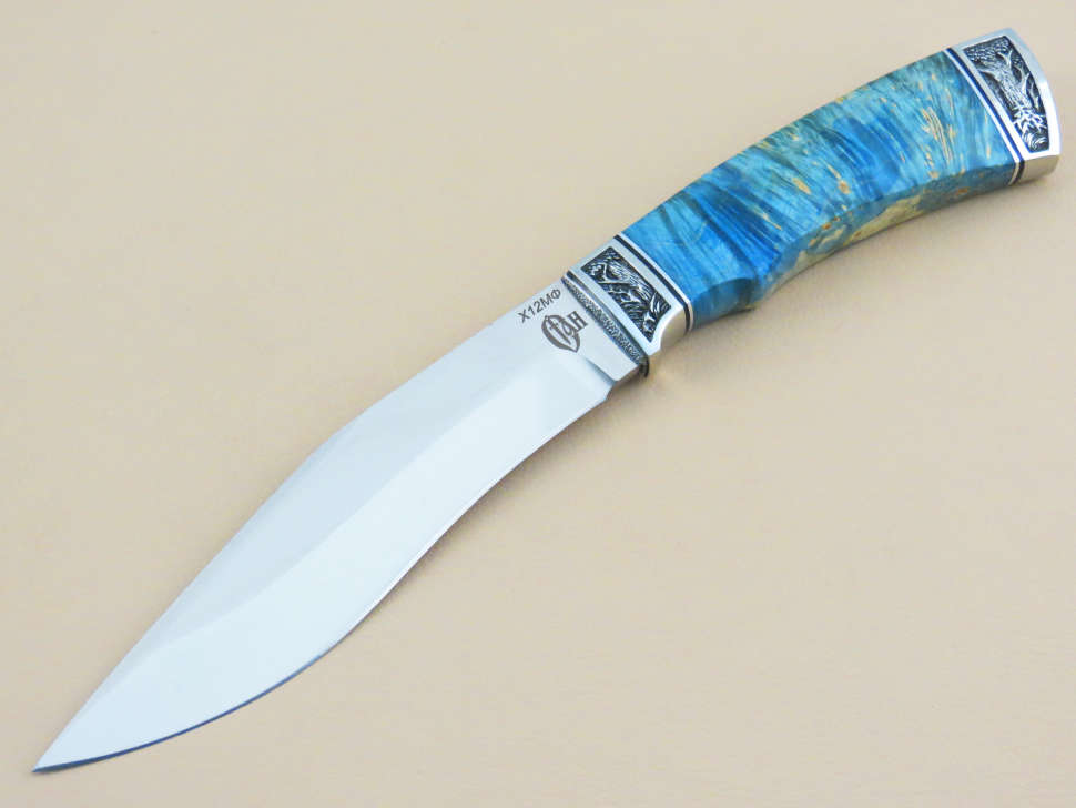 Нож «ТАГАР» Х12МФ, кап клена, декор «Дубрава»